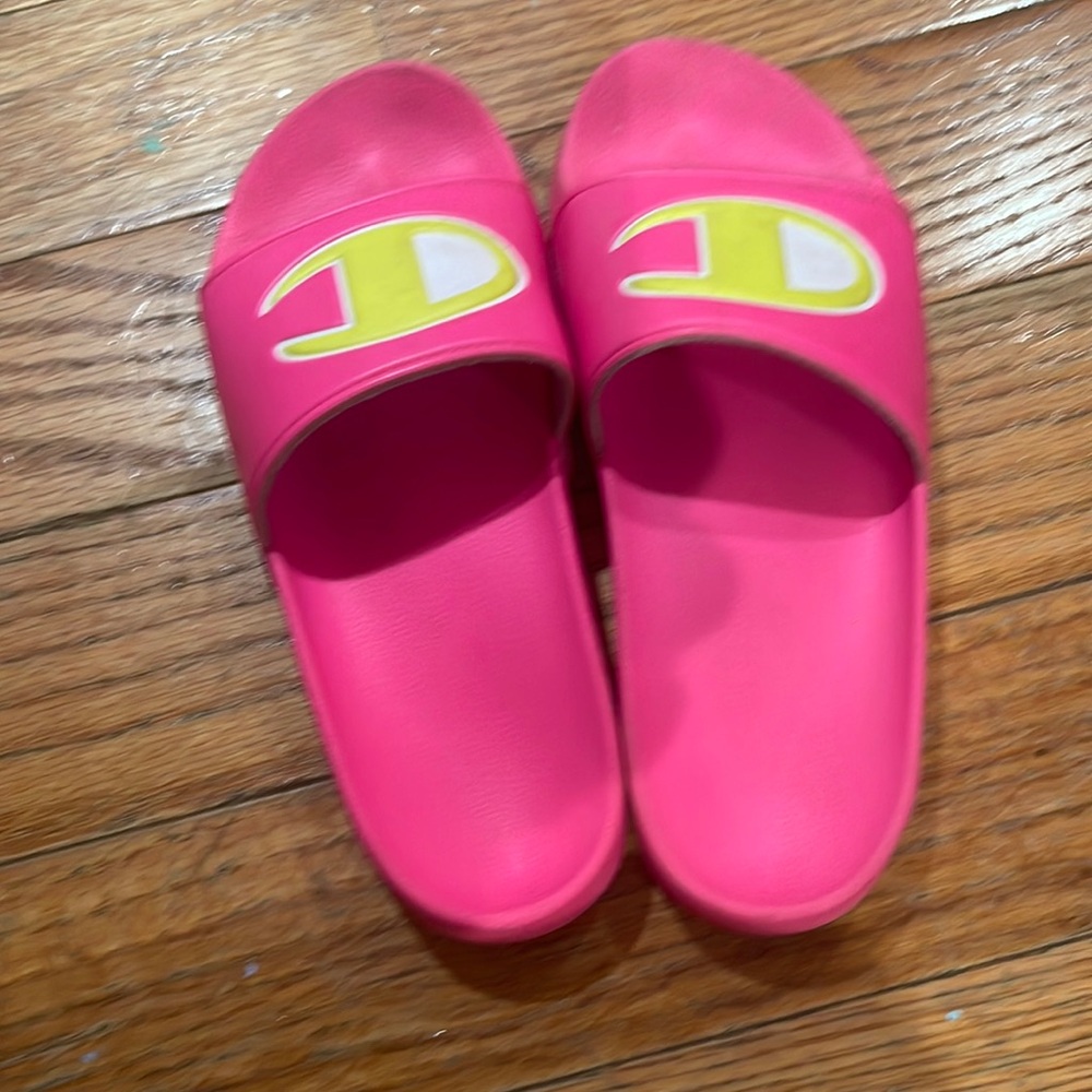 Champion Girls Pink Slip On Slide Slippers